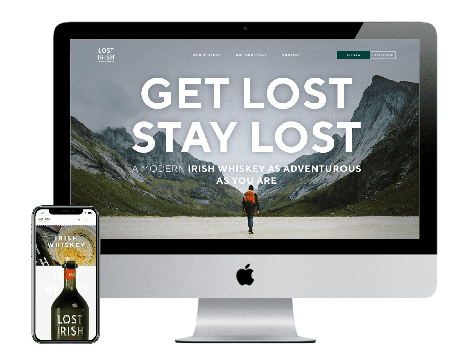 website with hero image