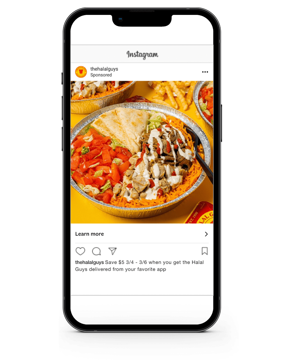 Example of a social media paid ad for a restaurant

